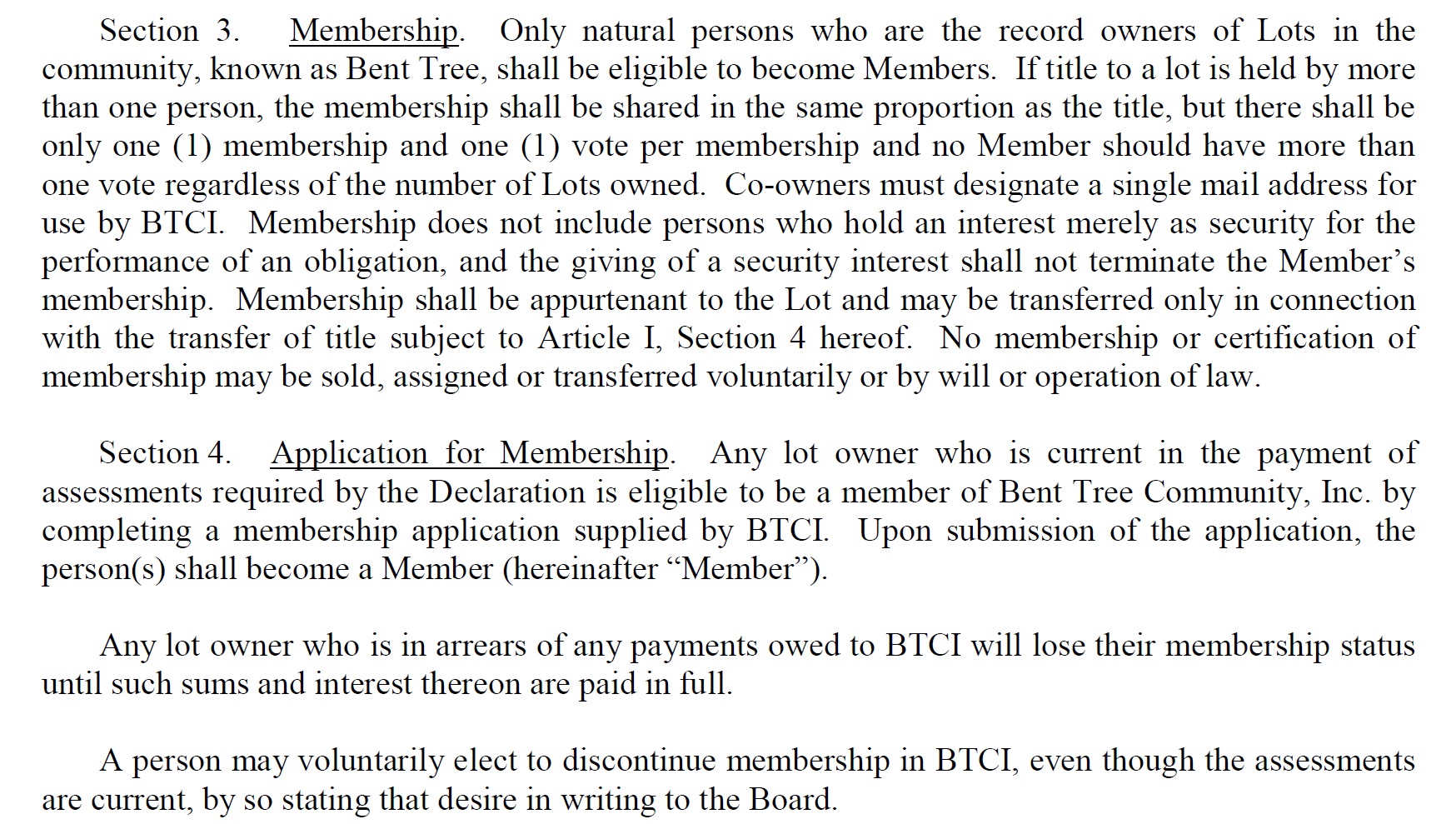 BTCI Membership